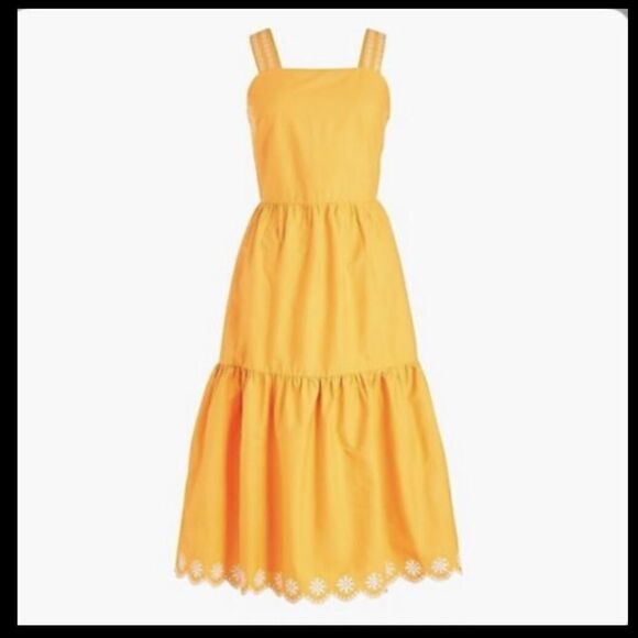 J Crew Embroidered Scallop Tiered Dress - Picture 11 of 12